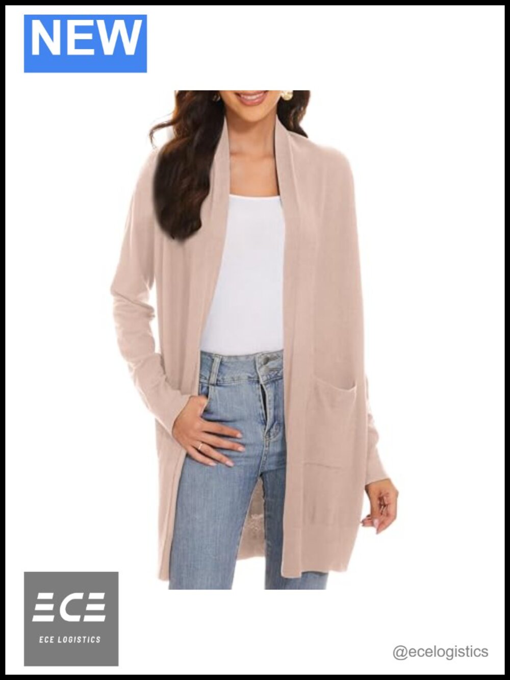 Open Front Long Shawl Cardigan Sweater with Pockets